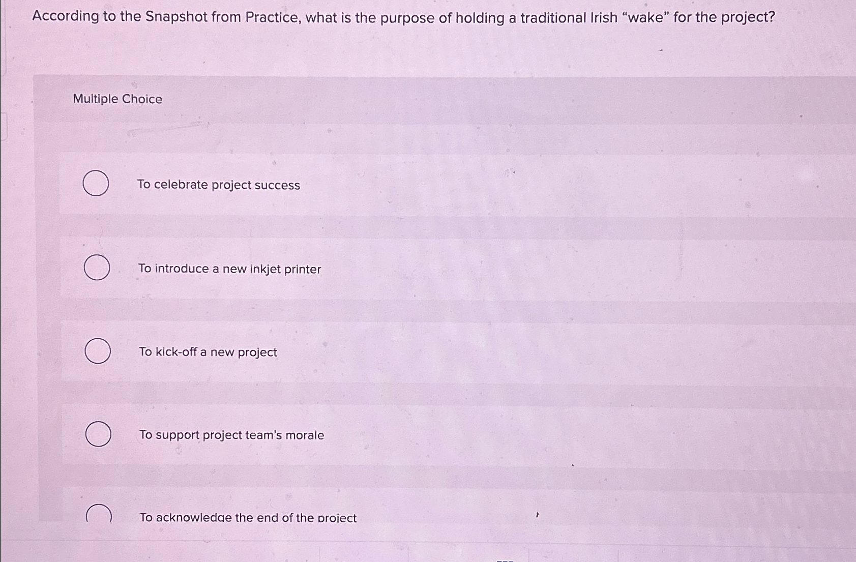  According to the Snapshot from Practice, what is the purpose of