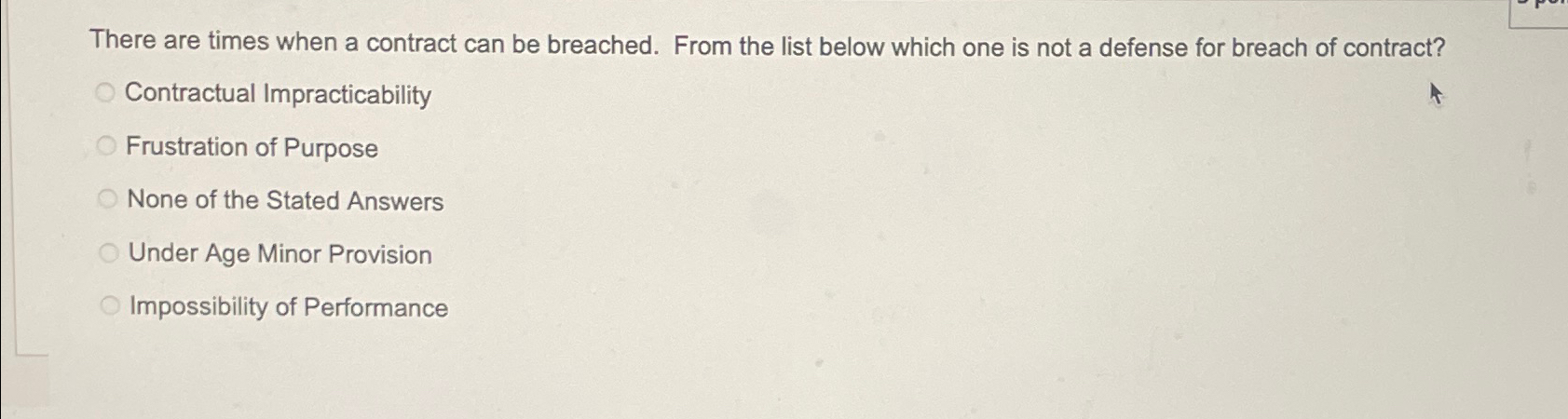  There are times when a contract can be breached. From the