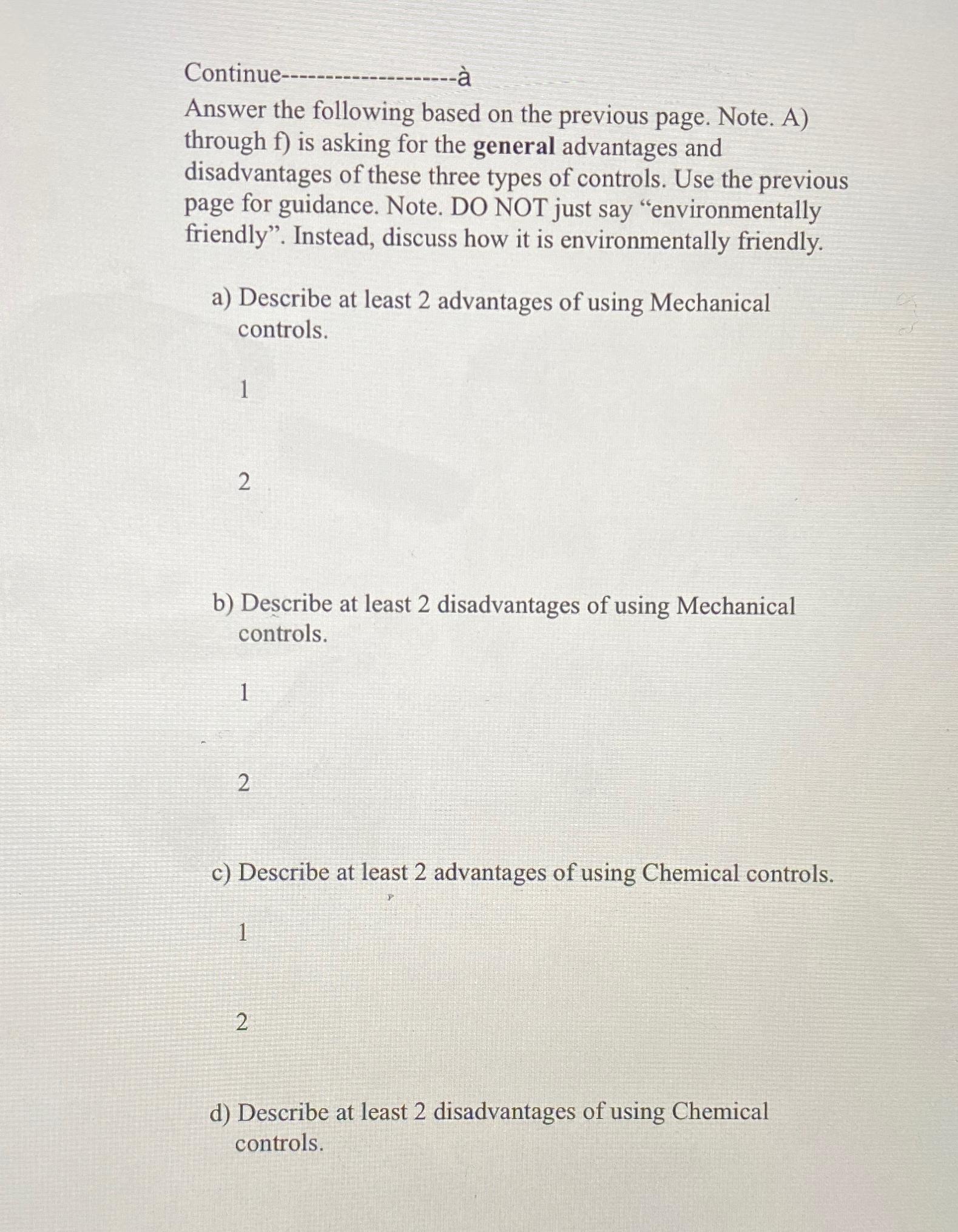  Continue Answer the following based on the previous page. Note. A)