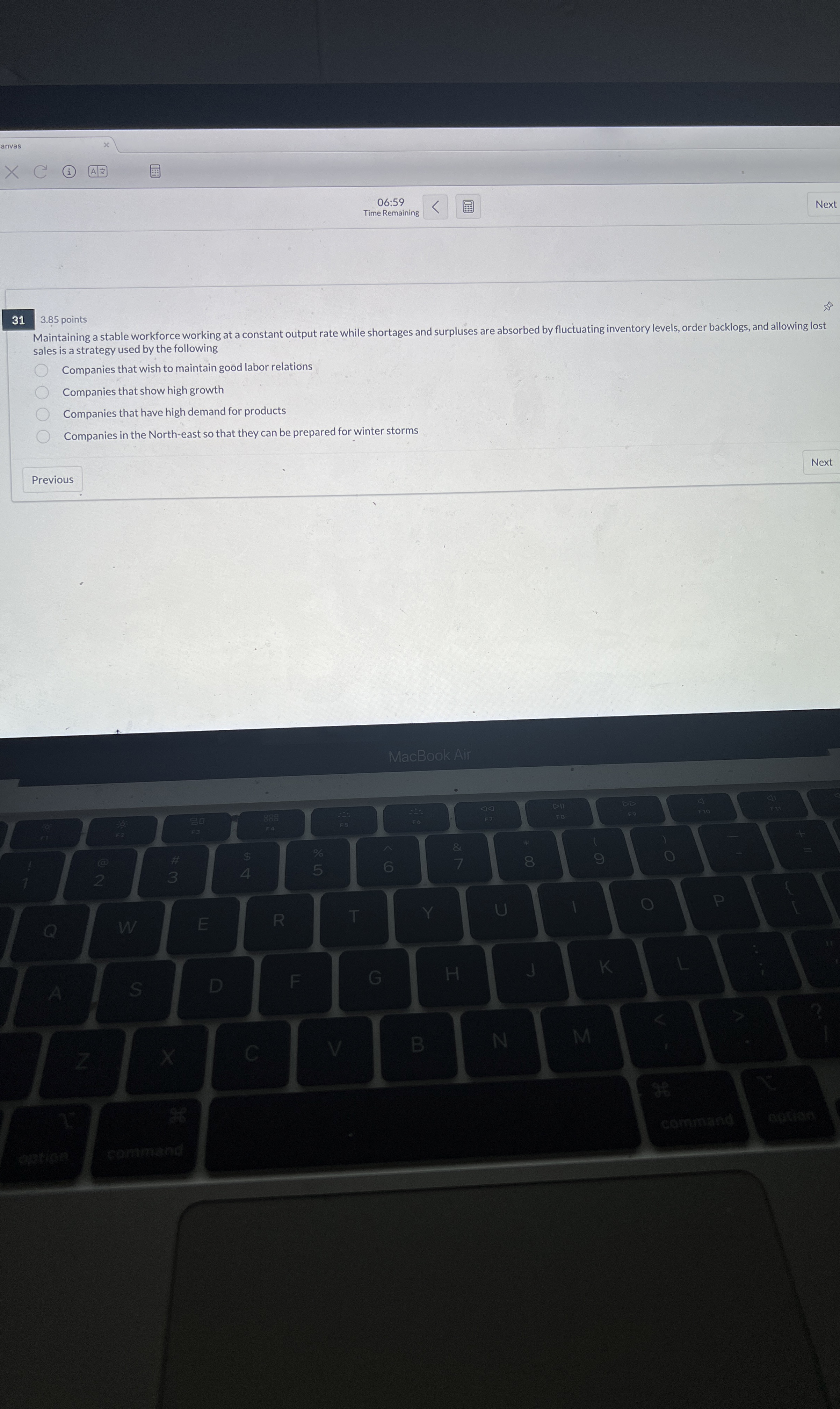  31 3.85 points Maintaining a stable workforce working at a constant