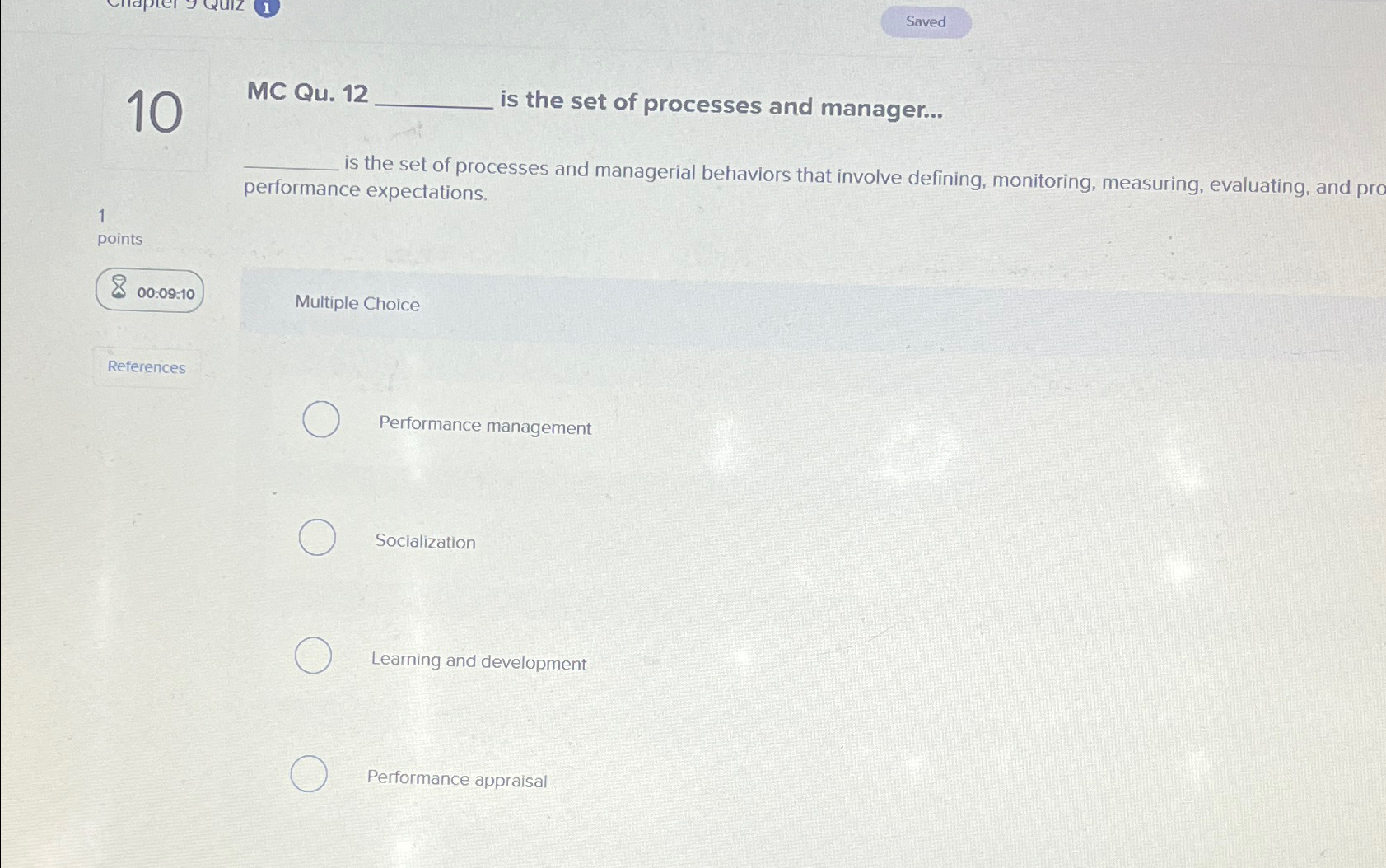  10 MC Qu.12q, is the set of processes and manager... q,