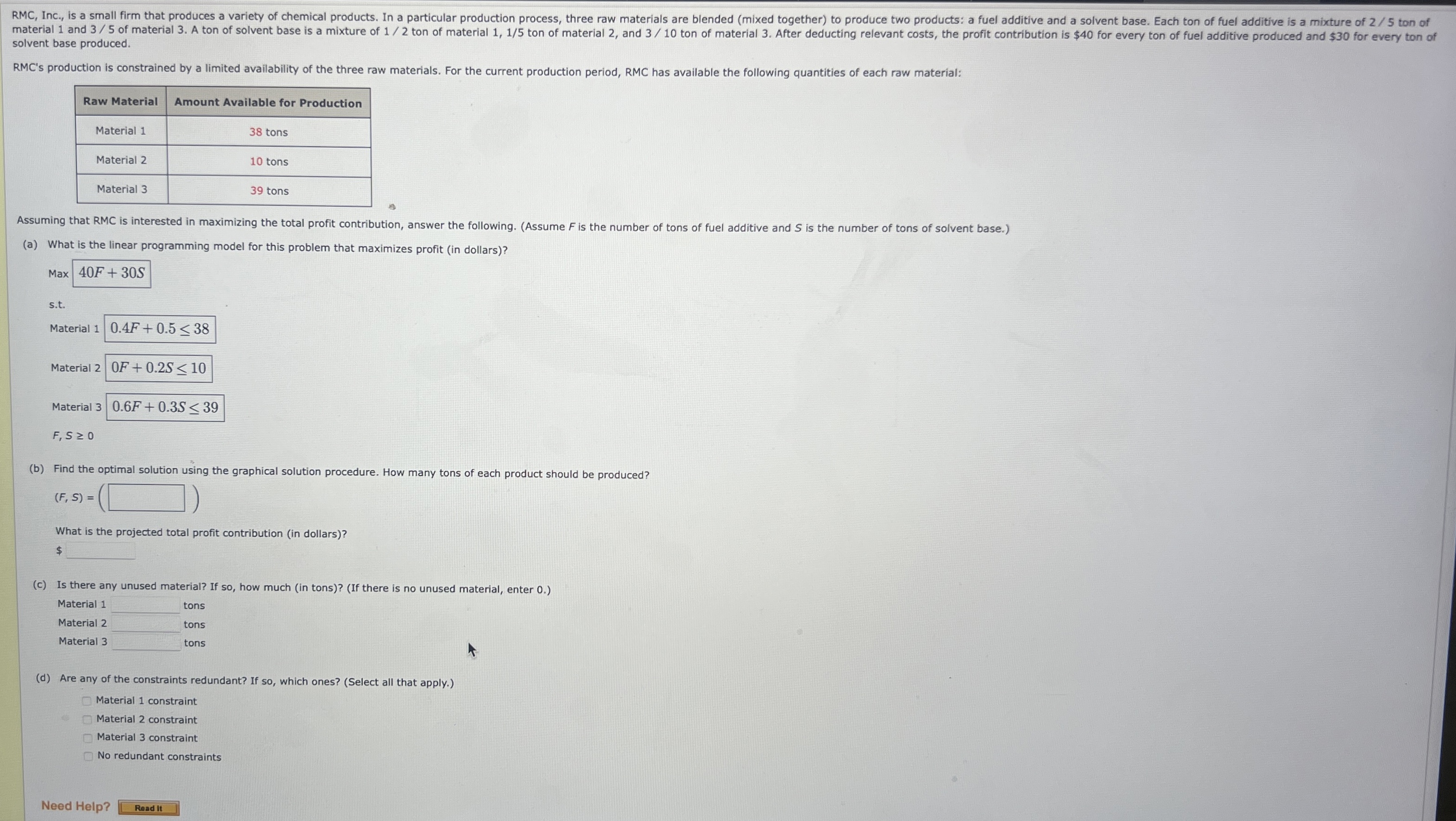  solvent base produced. RMC's production is constrained by a limited availability