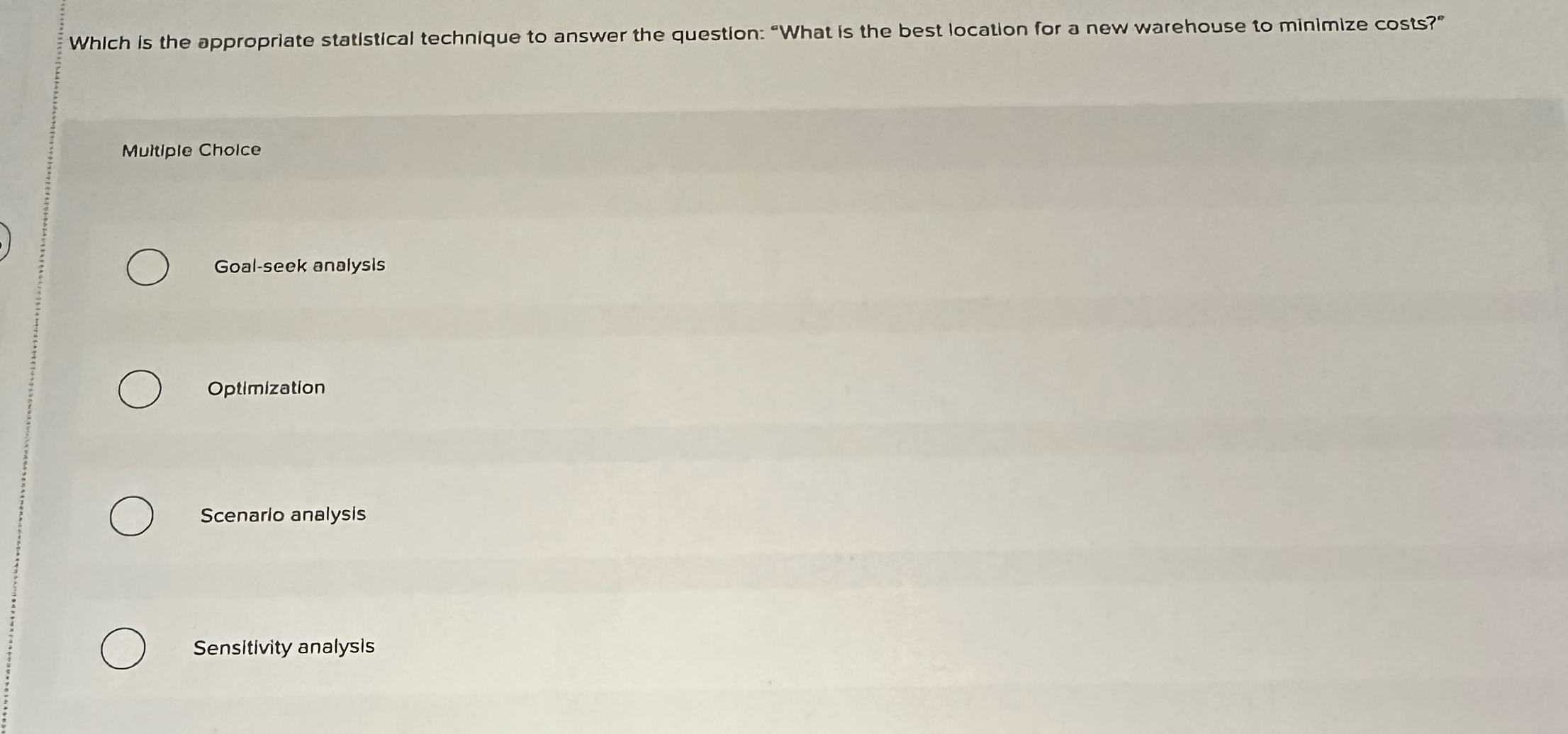  Which is the eppropriate statistical technique to answer the question: "What