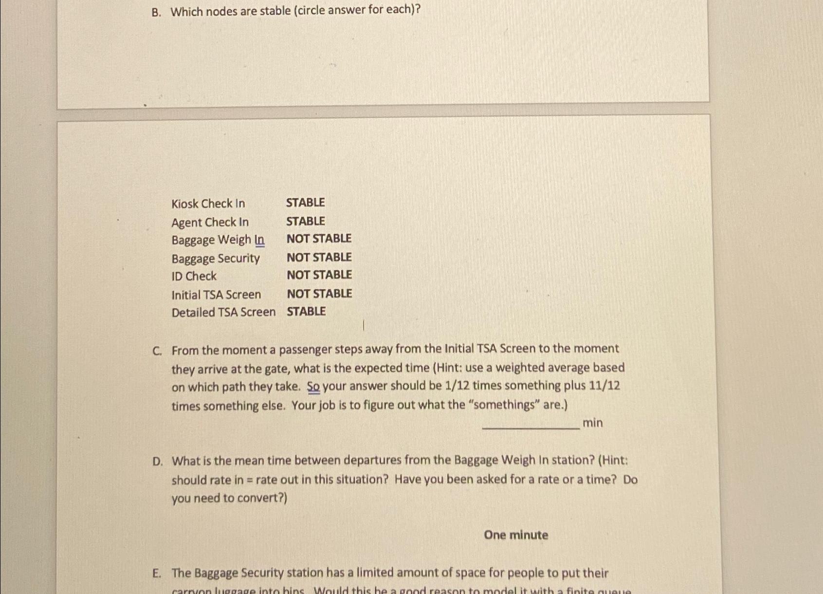  B. Which nodes are stable (circle answer for each)? Kiosk Check
