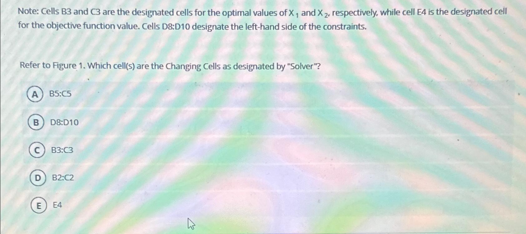  Note: Cells B3 and C3 are the designated cells for the