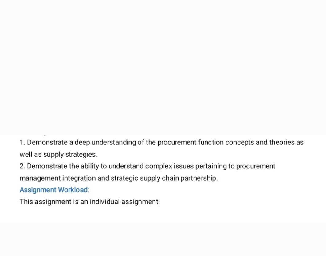  Demonstrate a deep understanding of the procurement function concepts and theories