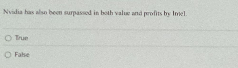  Nvidia has also been surpassed in both value and profits by