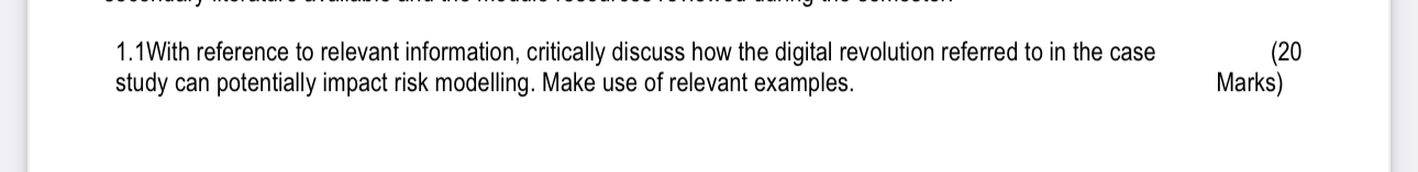  1.1With reference to relevant information, critically discuss how the digital revolution