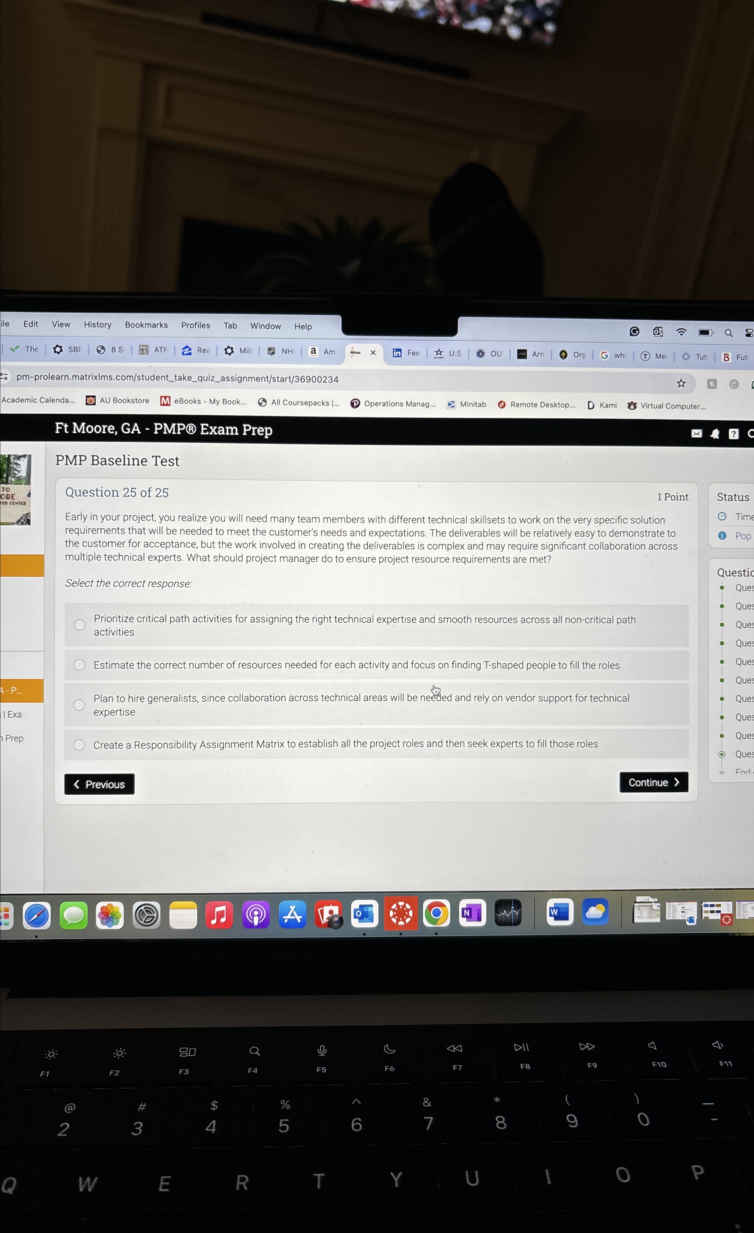  Ft Moore, GA - PMP Exam Prep PMP Baseline Test Question