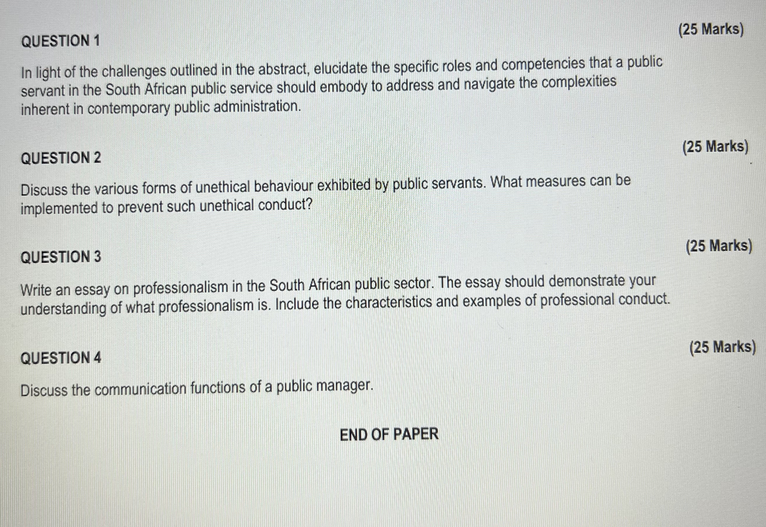  SECTION A [100 MARKS] Read the case study below and answer