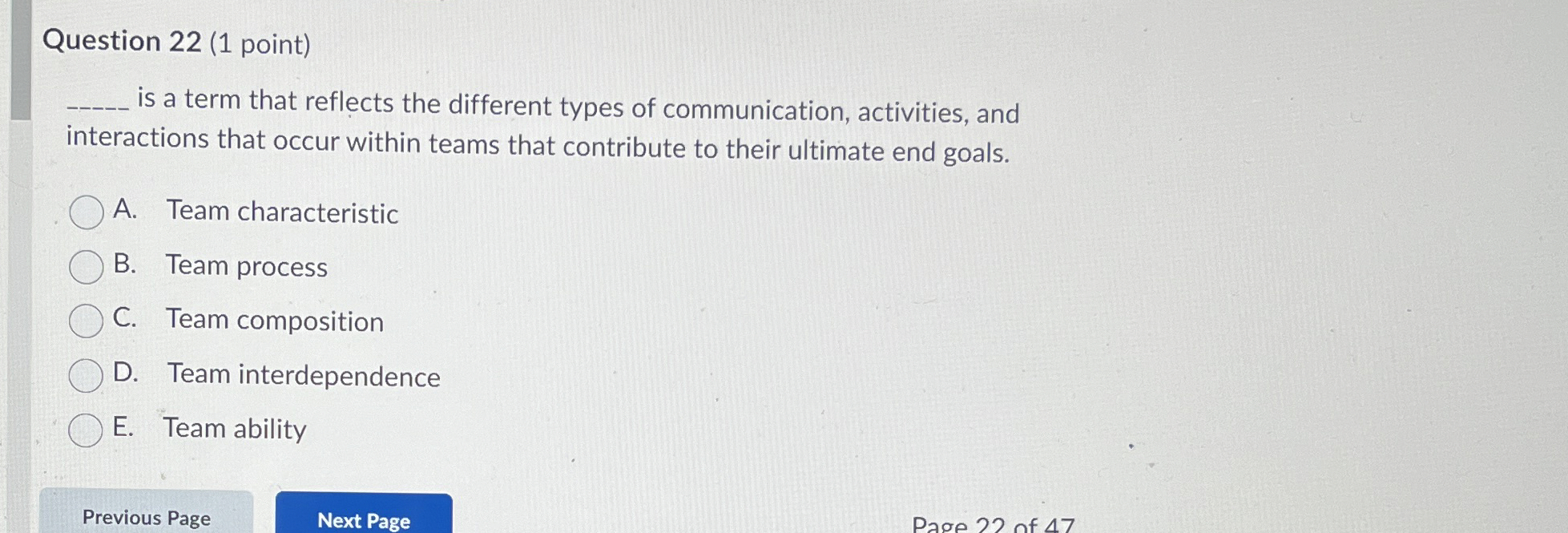  Question 22(1 point) is a term that reflects the different types
