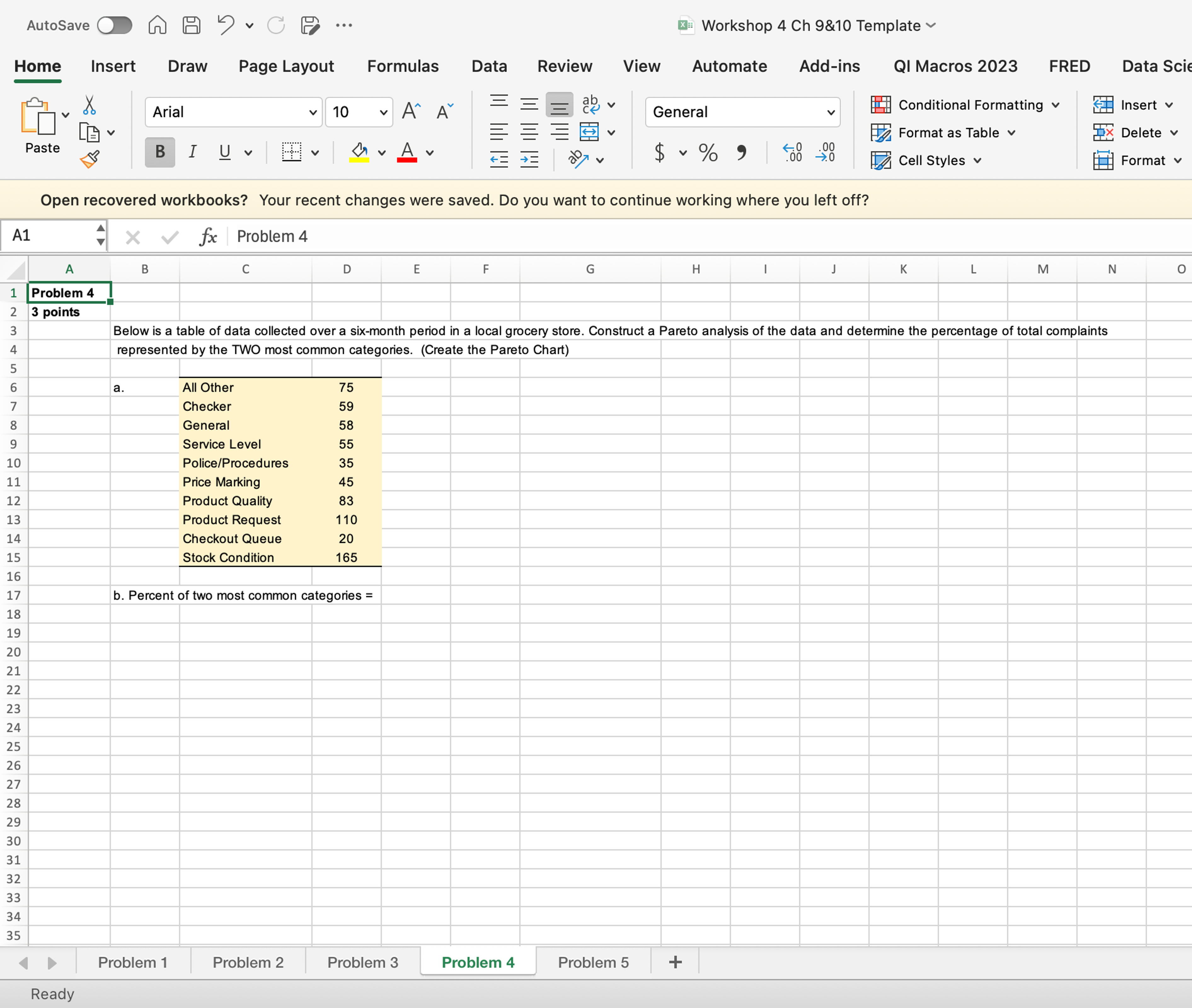  Below is a table of data collected over a six-month period