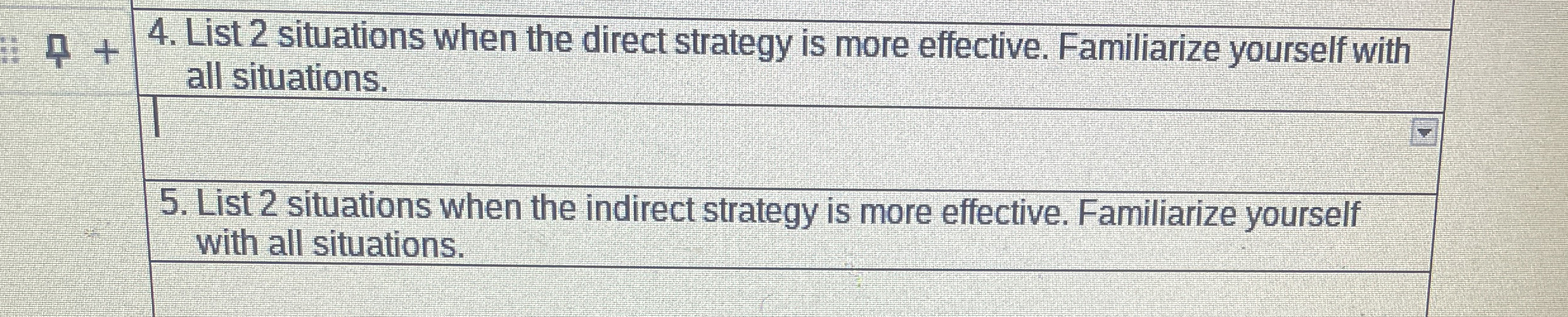  List 2 situations when the direct strategy is more effective. Familiarize
