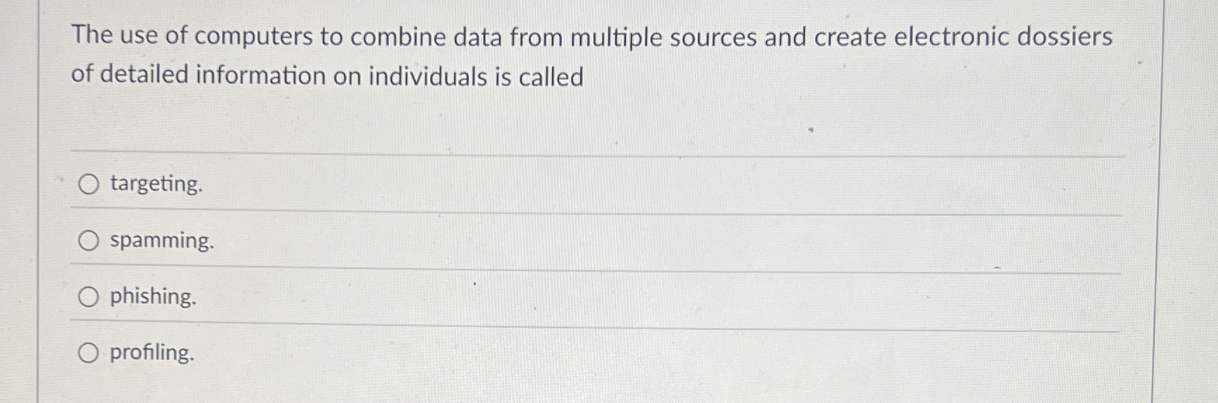  The use of computers to combine data from multiple sources and
