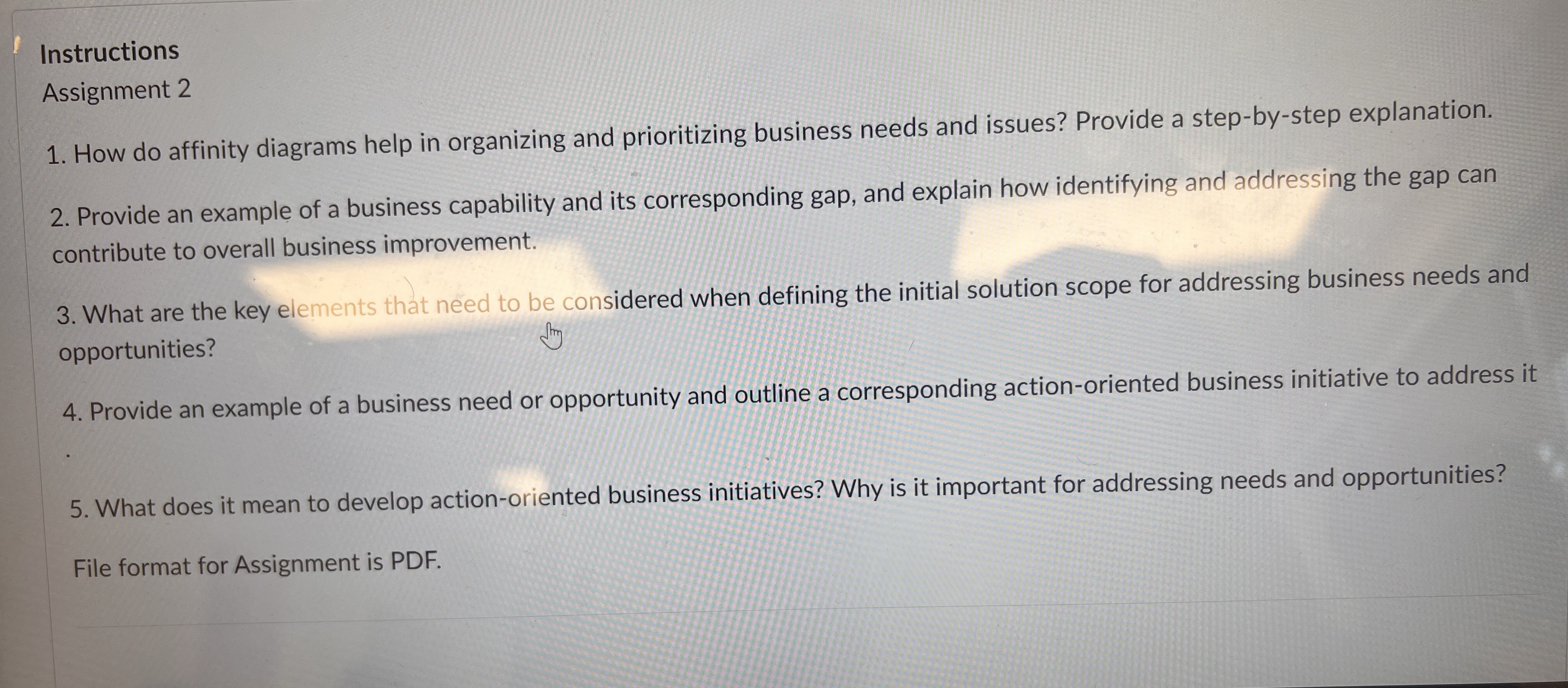  Instructions Assignment 2 How do affinity diagrams help in organizing and