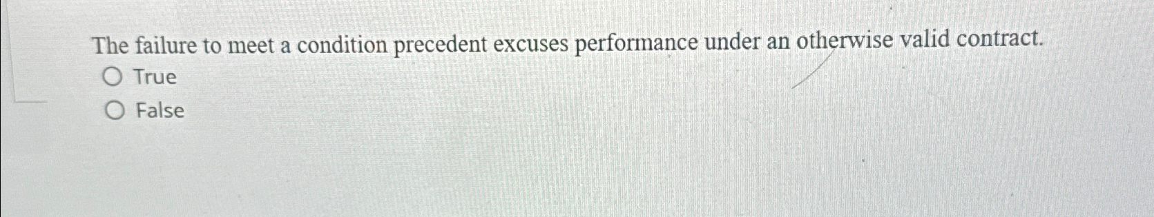  The failure to meet a condition precedent excuses performance under an