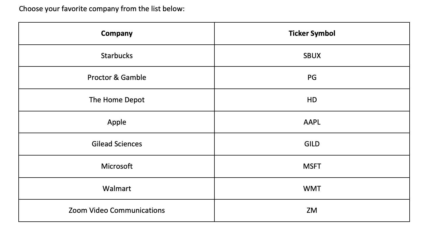 company in the search box and press enter. This will bring up