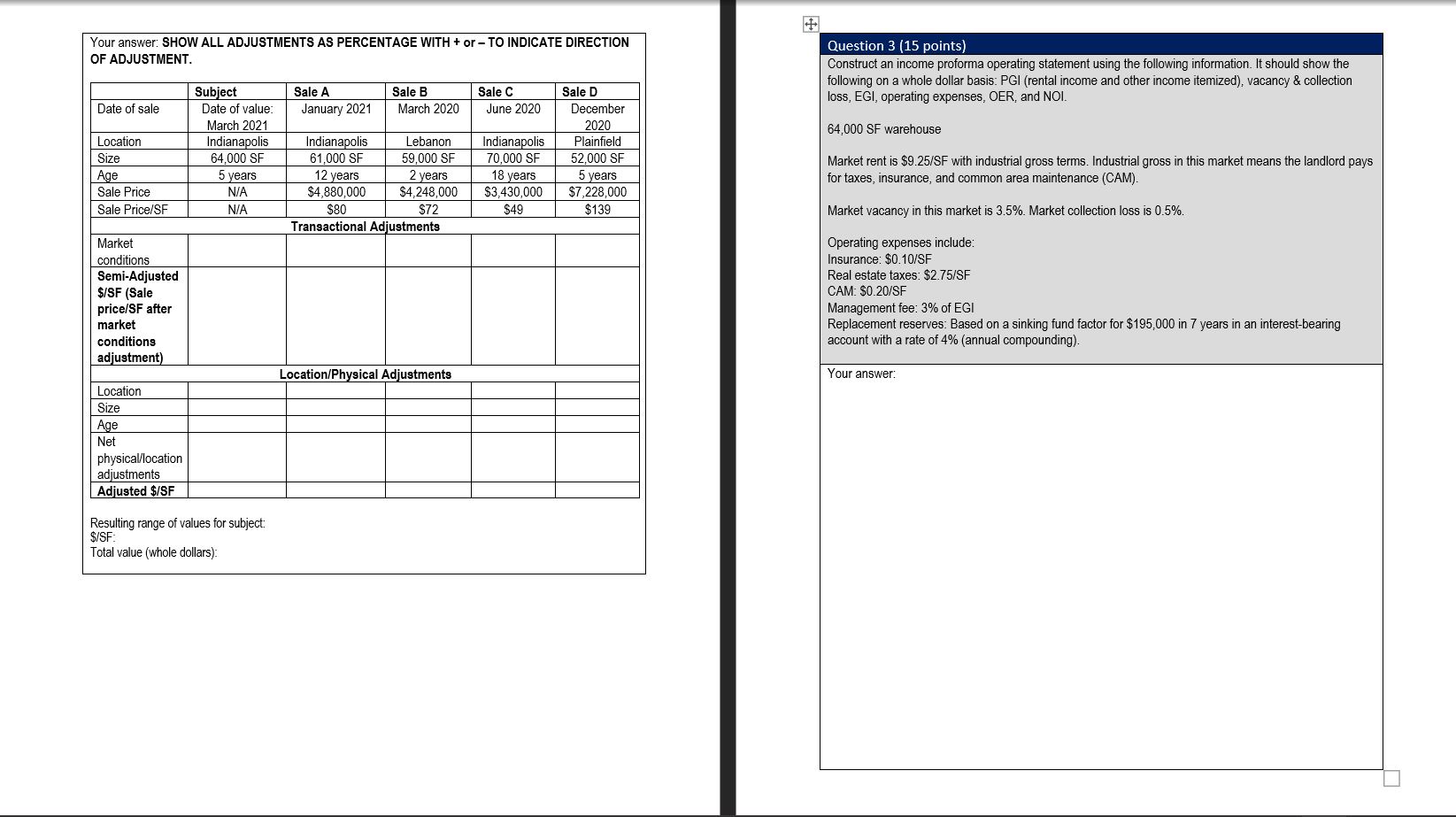 please solve this \f\fQuestion 4 {5 points} Develop a range of market