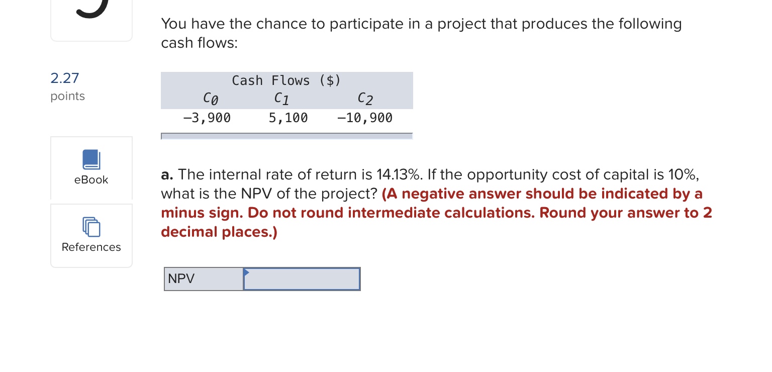 Please solve this question. J 227 points eBook References You have the