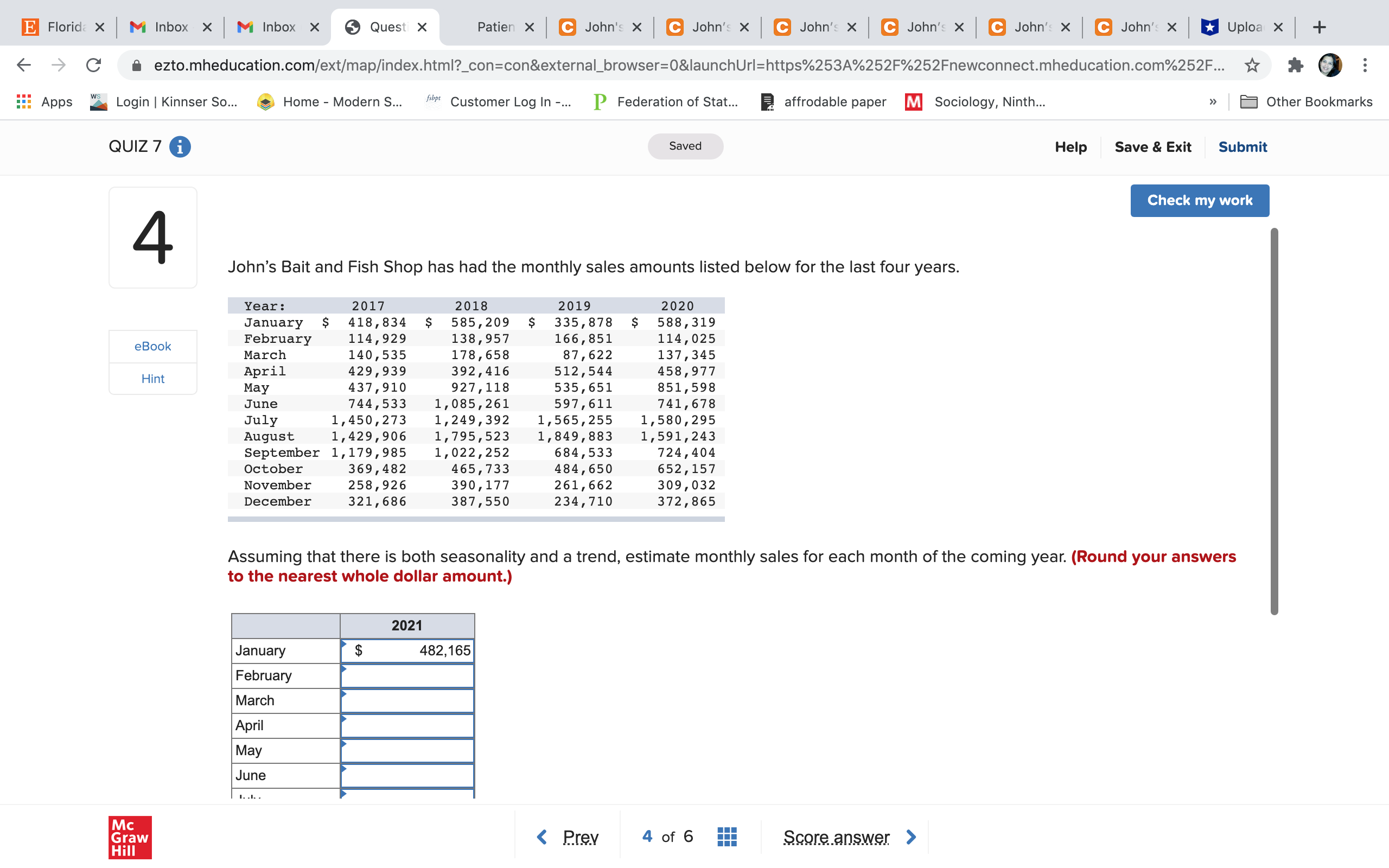 Please explain step by step, don't use the E Florida X M