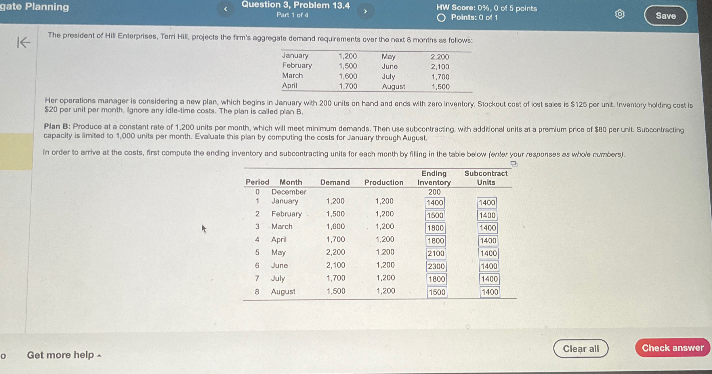  gate Planning Question 3, Problem 13.4 Part 1 of 4 HW