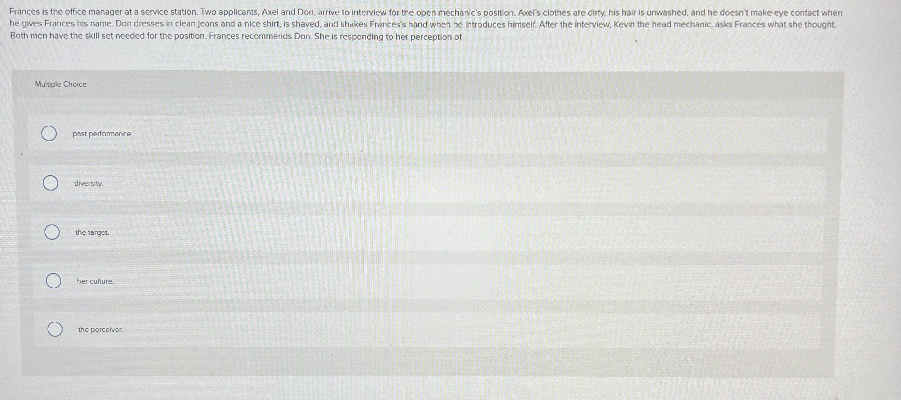  Both men have the skill set needed for the position. Frances