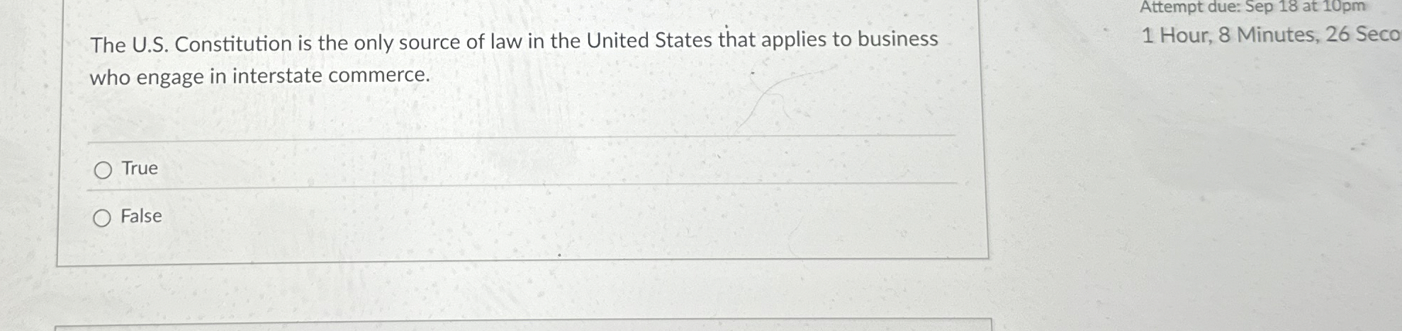  The U.S. Constitution is the only source of law in the