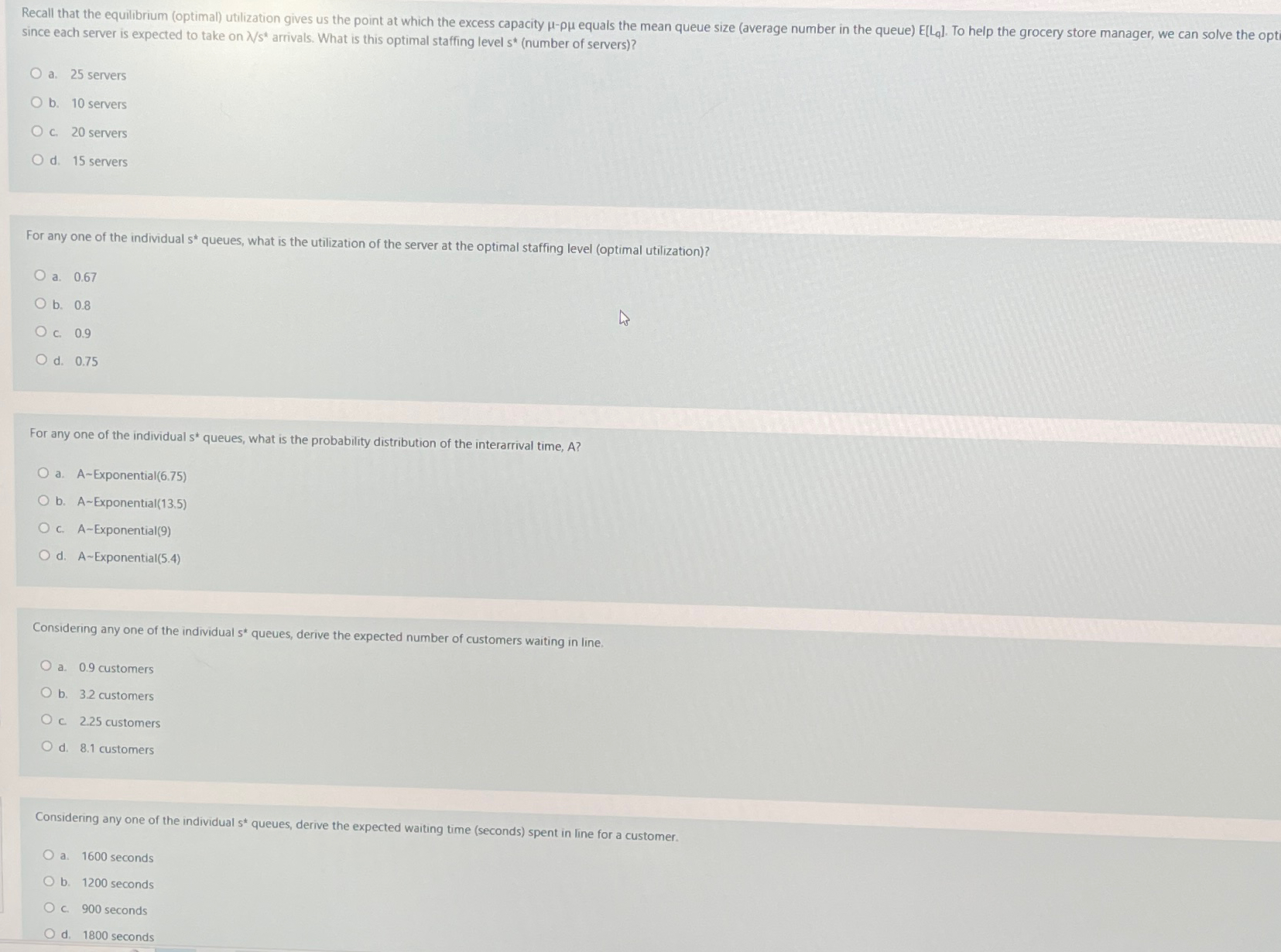  account for large, bulk items). Our usual assumption holds where the