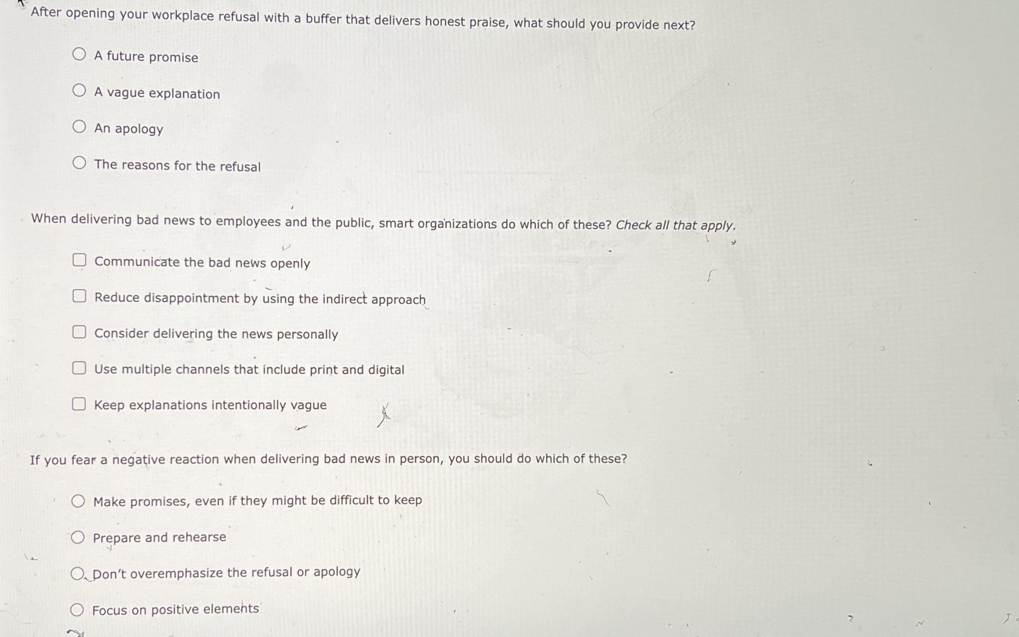  After opening your workplace refusal with a buffer that delivers honest