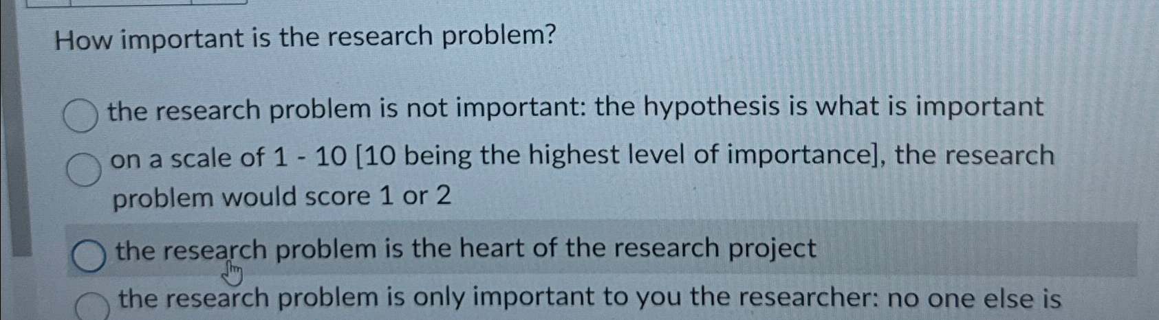  How important is the research problem? the research problem is not