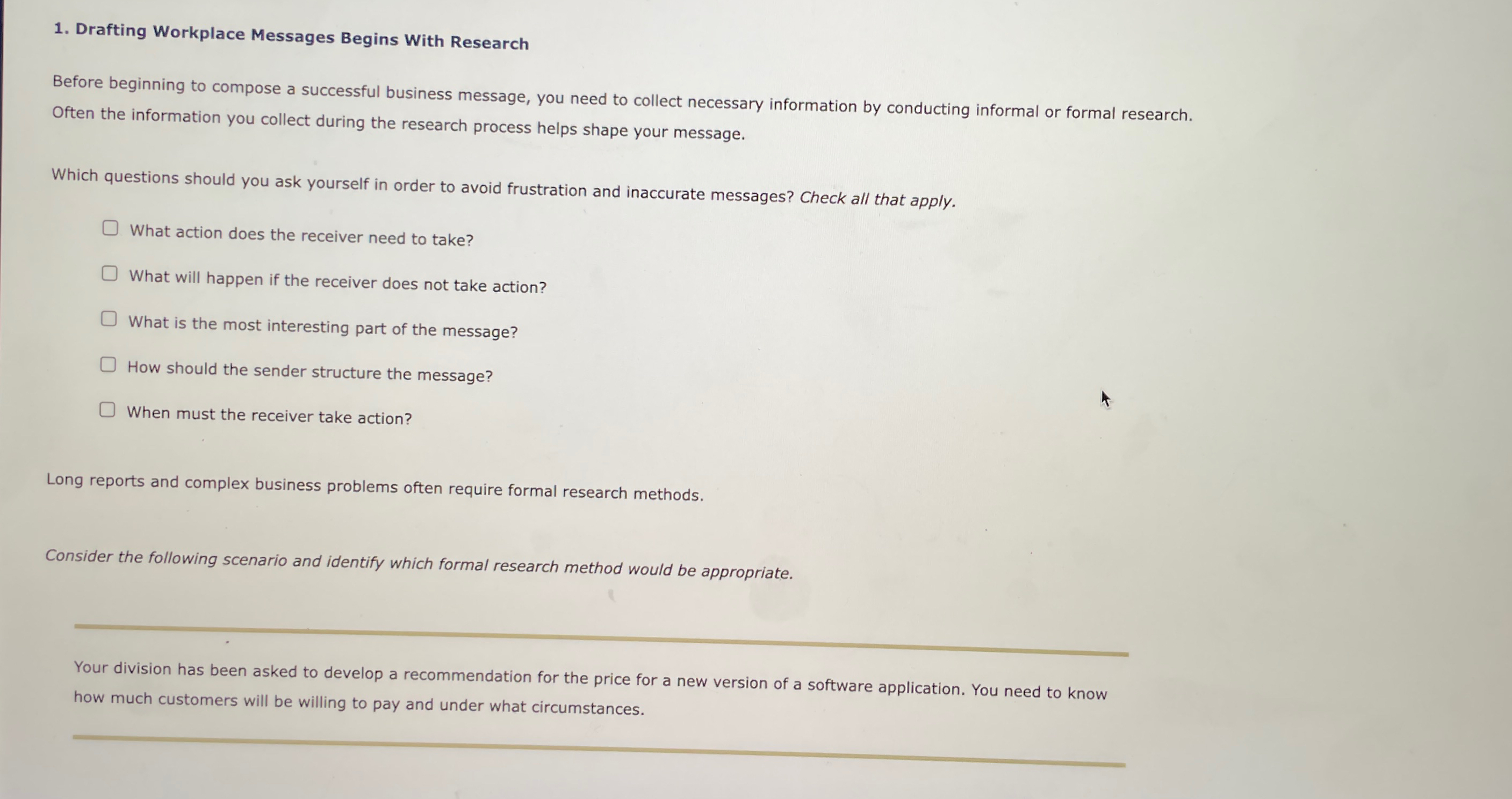  Drafting Workplace Messages Begins With Research Before beginning to compose a