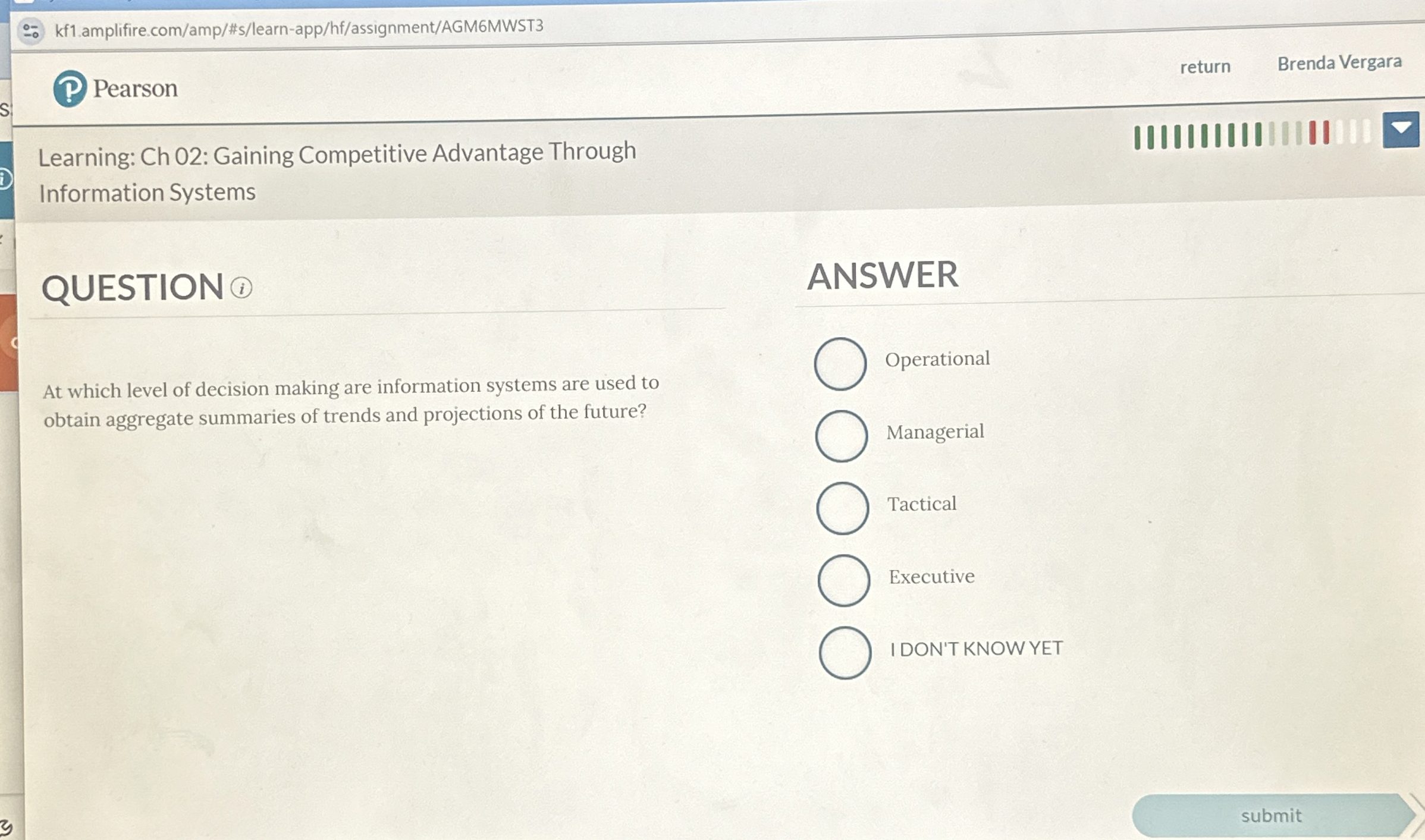  Learning: Ch 02: Gaining Competitive Advantage Through Information Systems QUESTION (1)