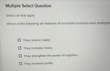  Multiple Select Question Select all that apply Which of the following