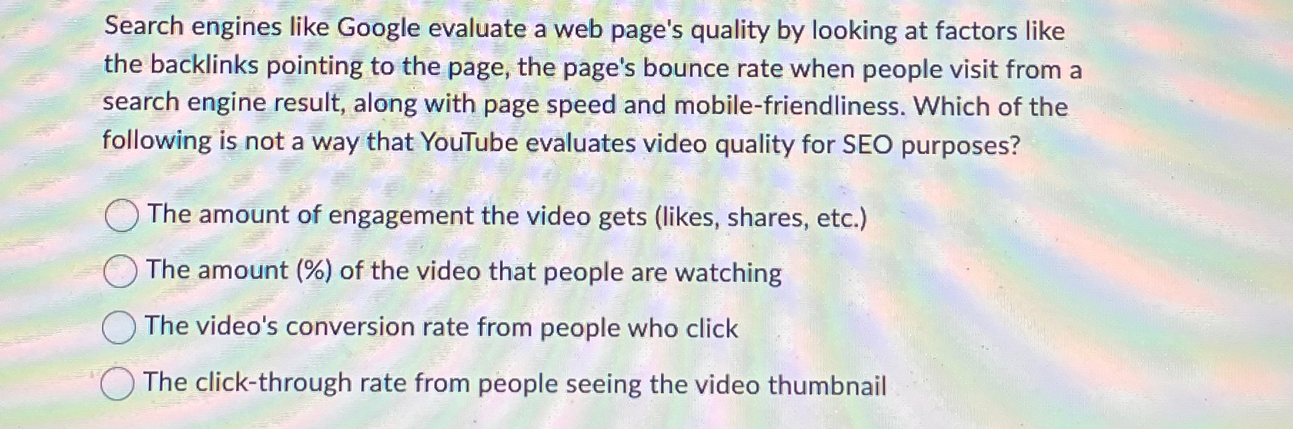  Search engines like Google evaluate a web page's quality by looking