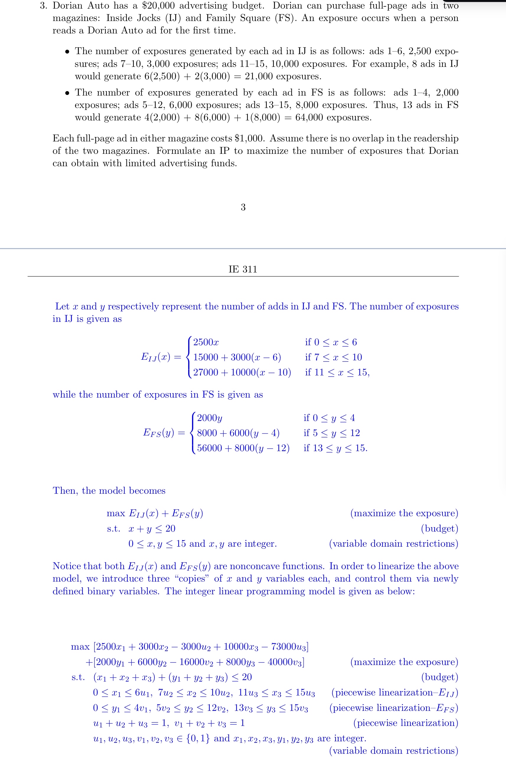  Dorian Auto has a $20,000 advertising budget. Dorian can purchase full-page