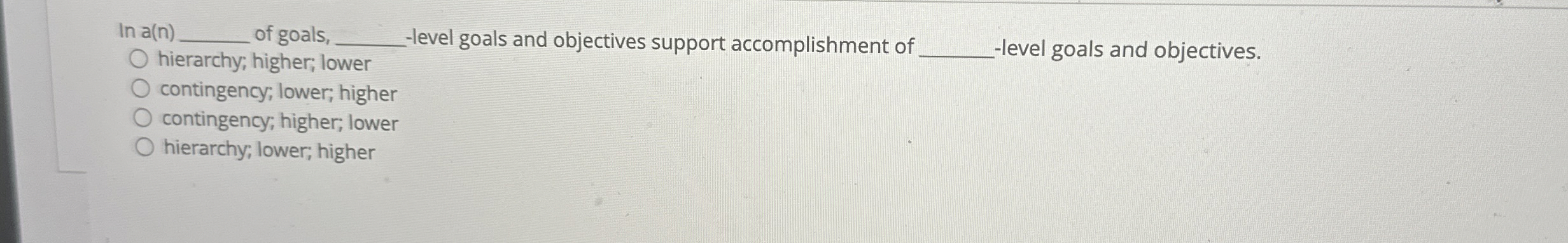  Plans that define the various short-term activities needed to implement strategic