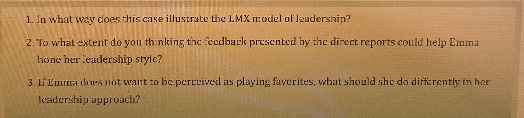  In what way does this case illustrate the LMX model of