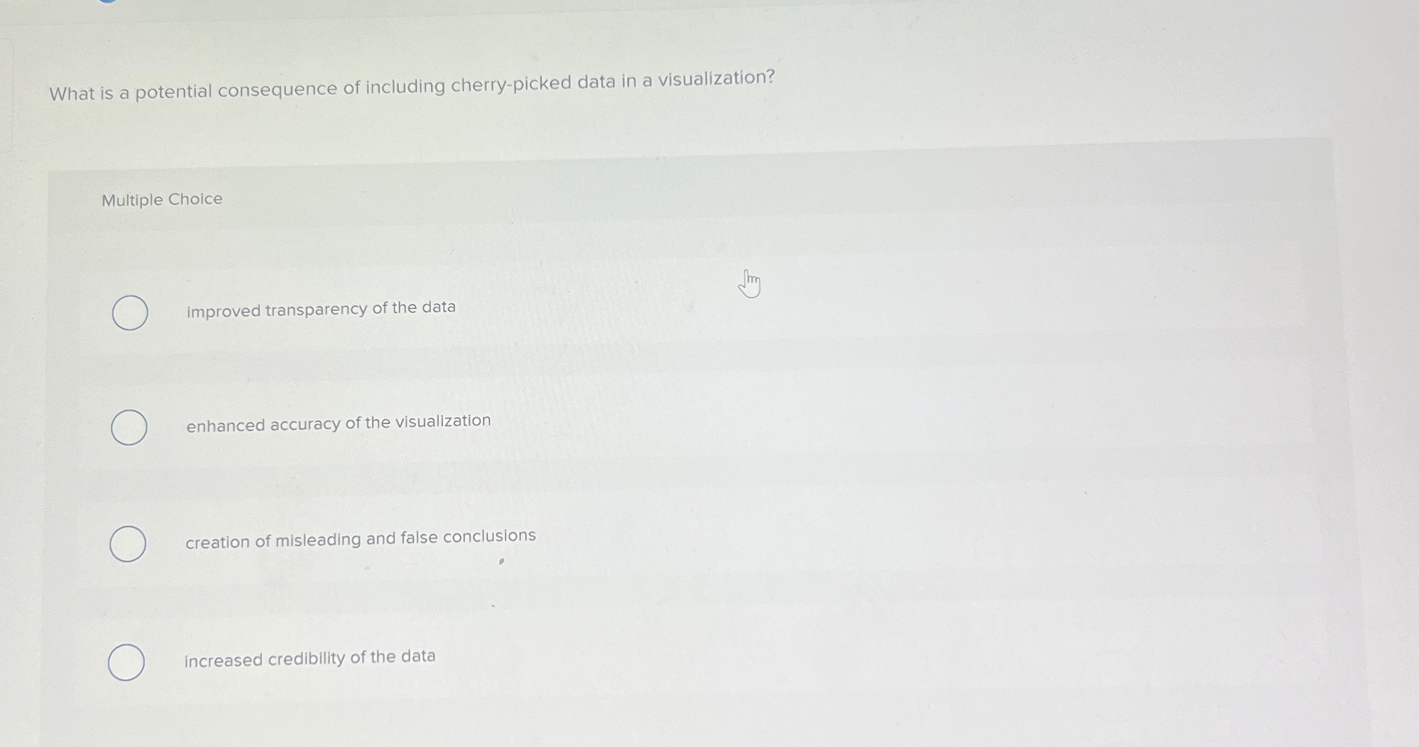  What is a potential consequence of including cherry-picked data in a