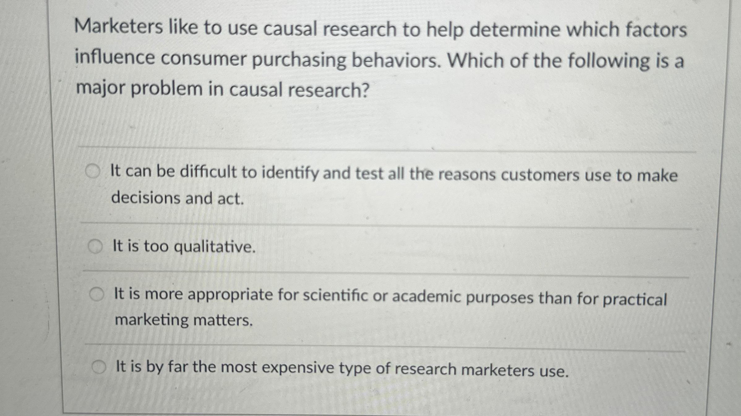  It can be difficult to identify and test all the reasons