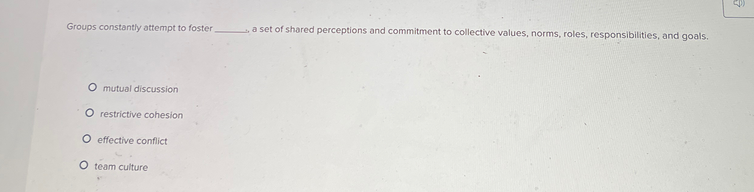  Groups constantly attempt to foster a set of shared perceptions and