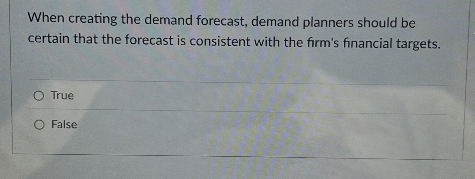  When creating the demand forecast, demand planners should be certain that