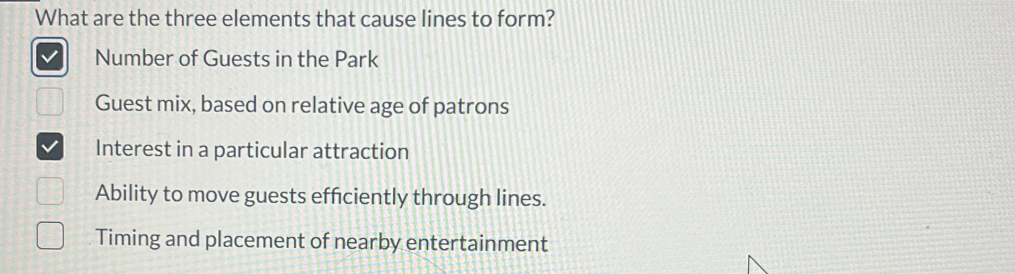  What are the three elements that cause lines to form? Number