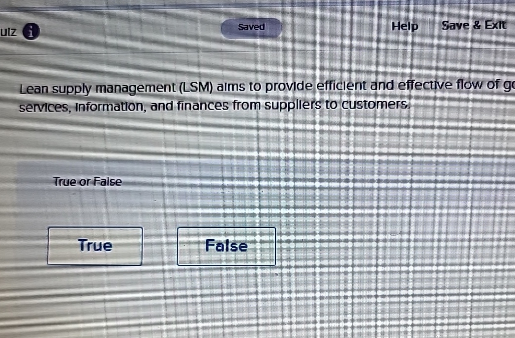  UlZ Saved Help Save 8 Exll Lean supply management (LSM) alms