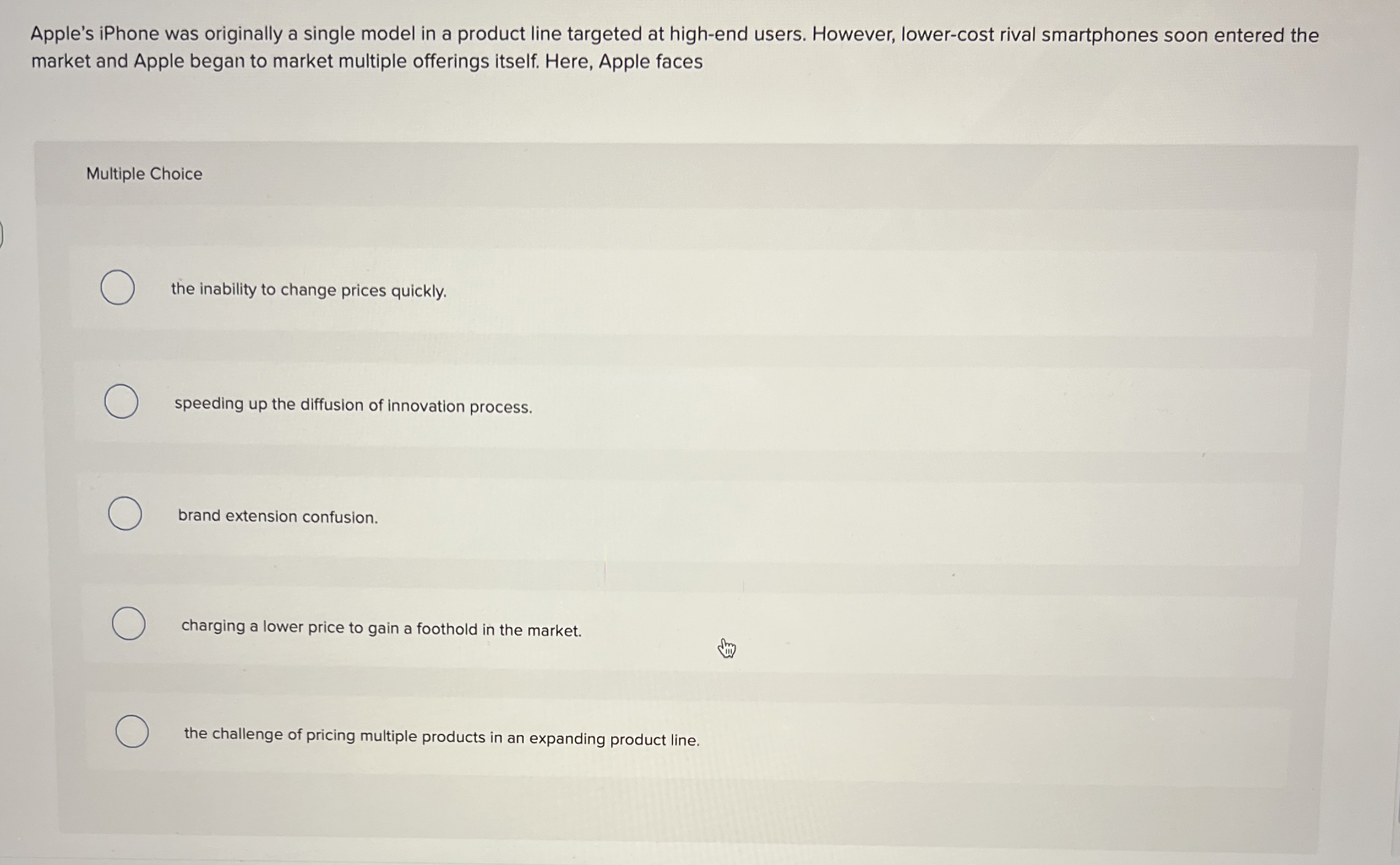  Apple's iPhone was originally a single model in a product line