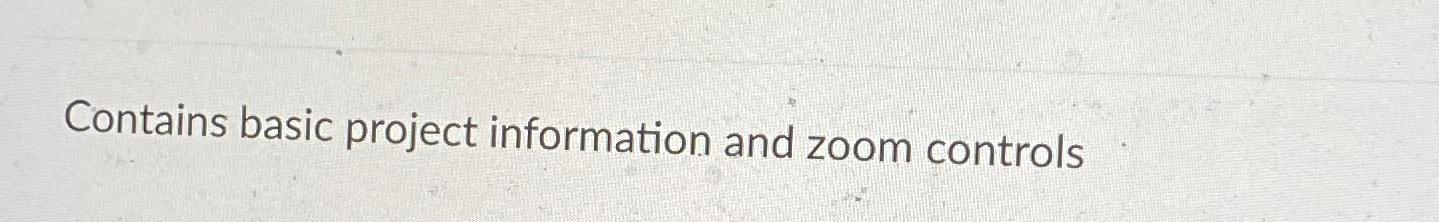  Contains basic project information and zoom controls 