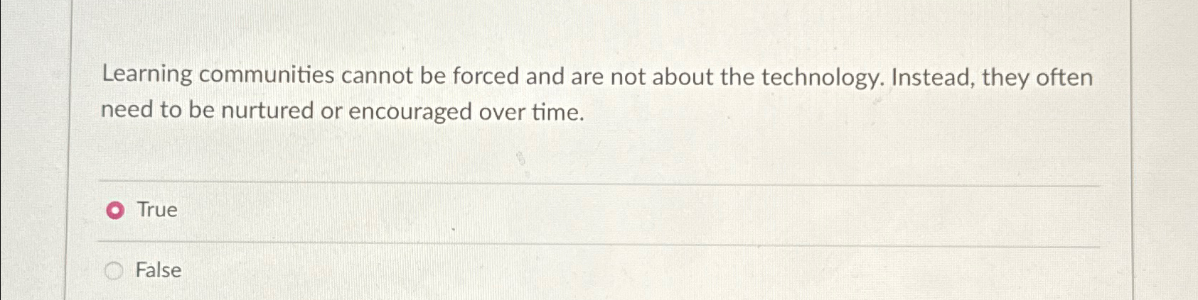  Learning communities cannot be forced and are not about the technology.