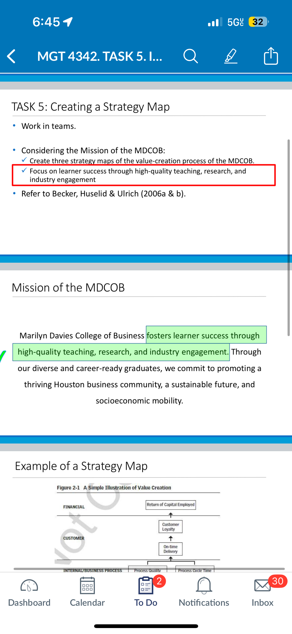  TASK 5: Creating a Strategy Map Work in teams. Considering the