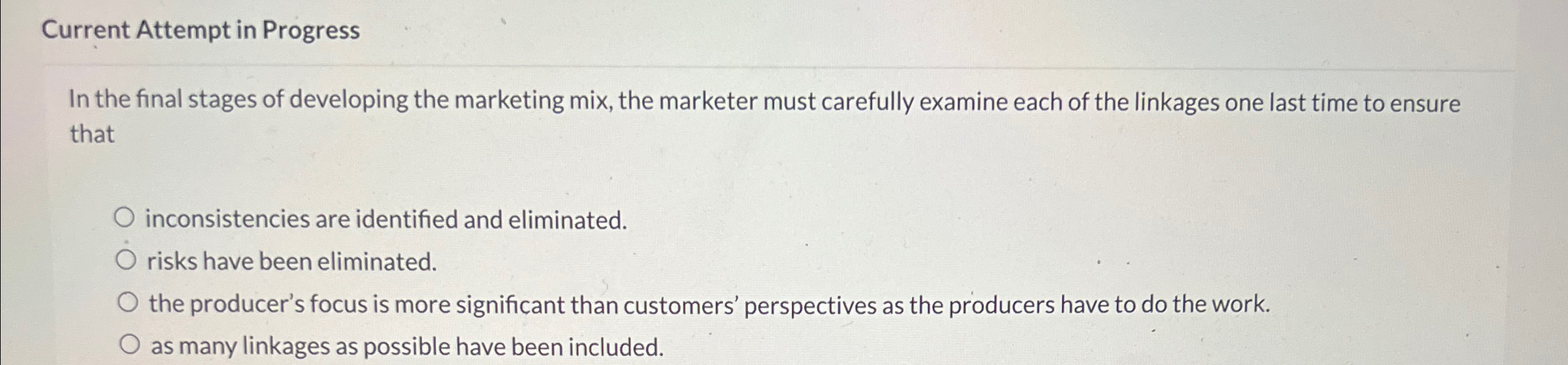  Current Attempt in Progress In the final stages of developing the