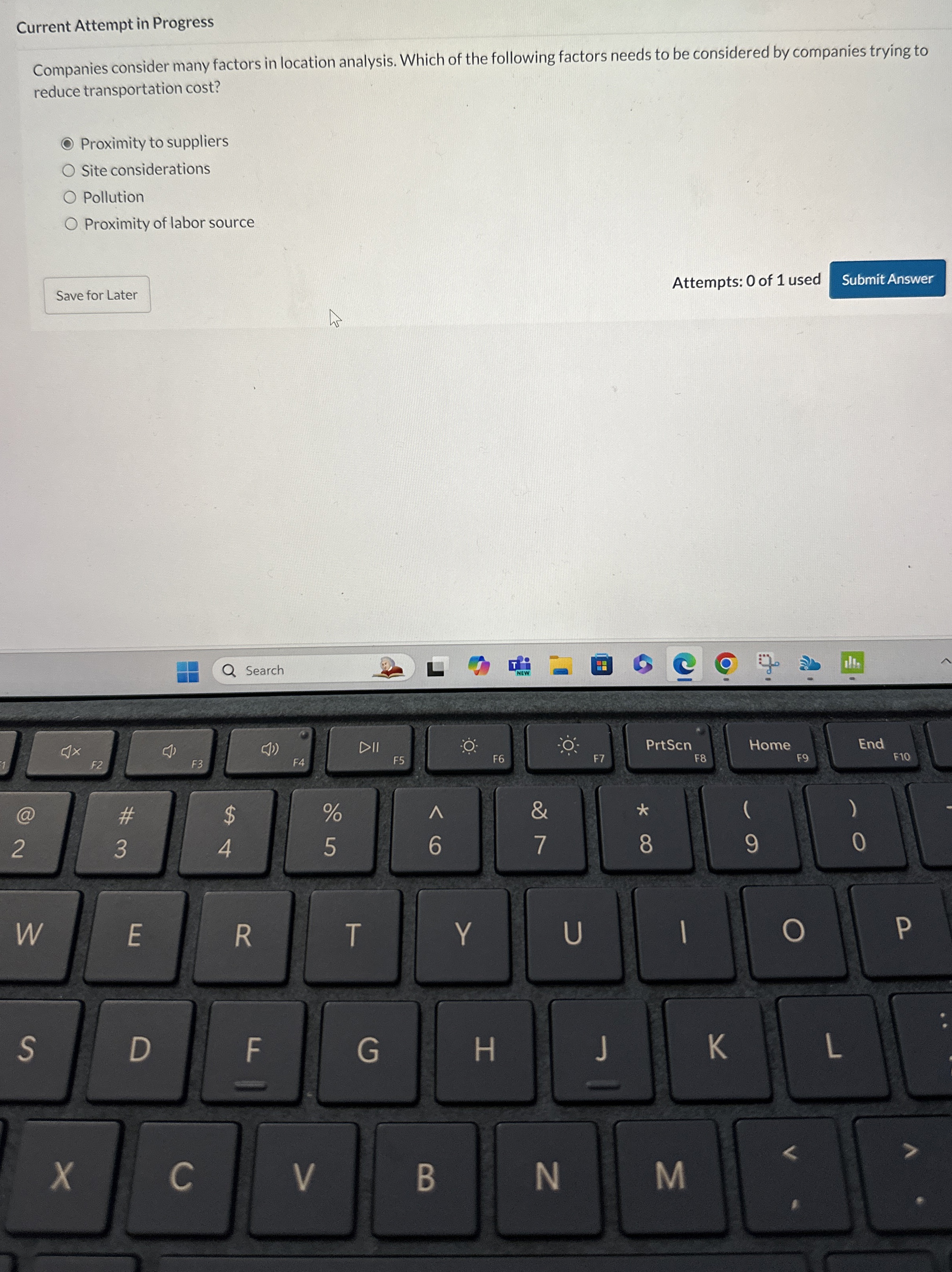  Current Attempt in Progress Companies consider many factors in location analysis.
