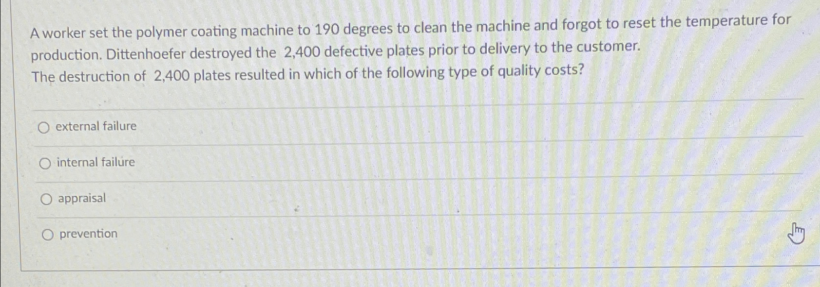  A worker set the polymer coating machine to 190 degrees to
